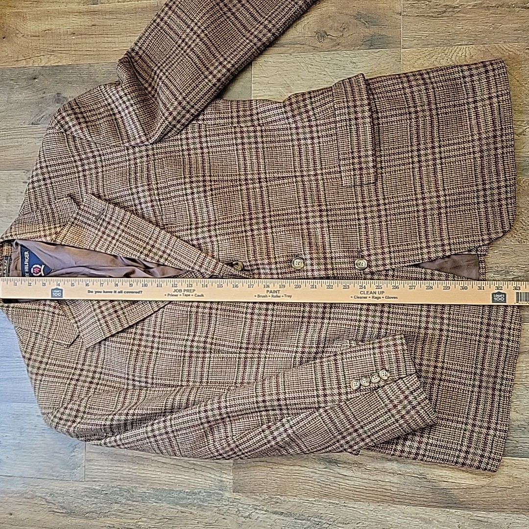 Tommy Hilfiger Tweed Jacket Mens 42R Houndstooth Wool Blazer