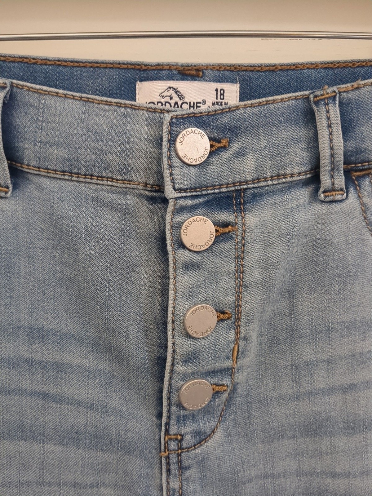 Jordache super skinny snap button fly light wash jeans denim size 18
