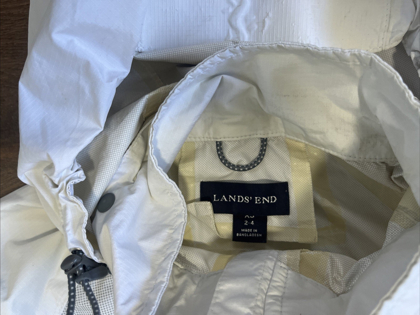Lands End Lite Hooded Rain Jacket Women’s XS Size 2-4 Waterproof