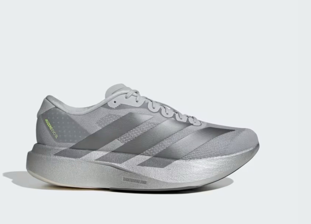 Adidas Adizero Evo SL Silver Metallic Black Running Sneakers JR3419 Men’s Sizes