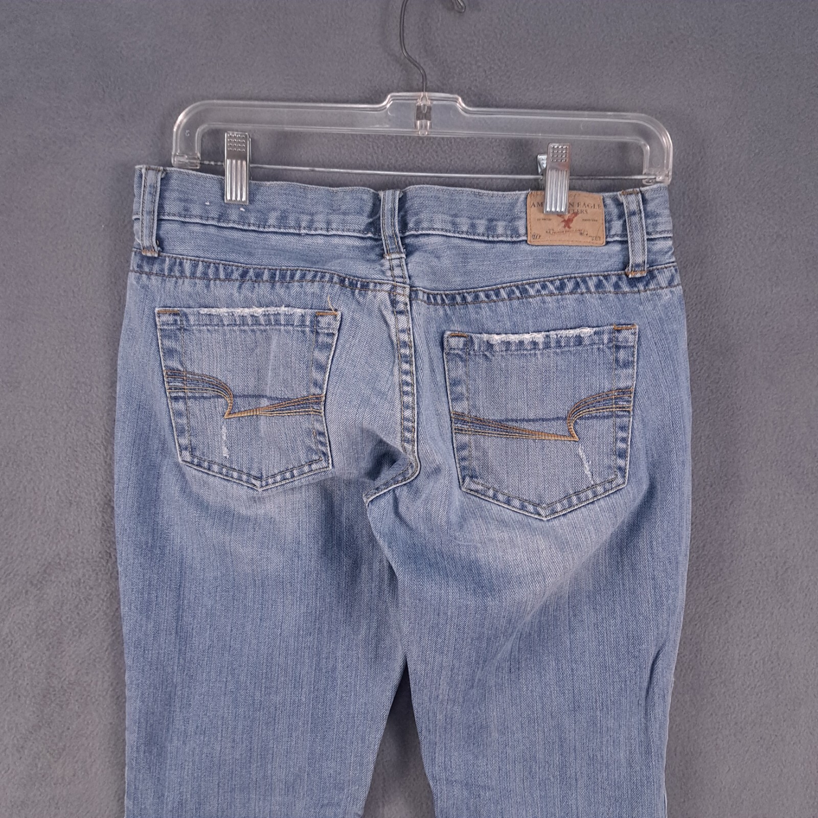 American Eagle Jeans Womens 4 Regular Blue Hipster Skinny Flare Denim Light Wash
