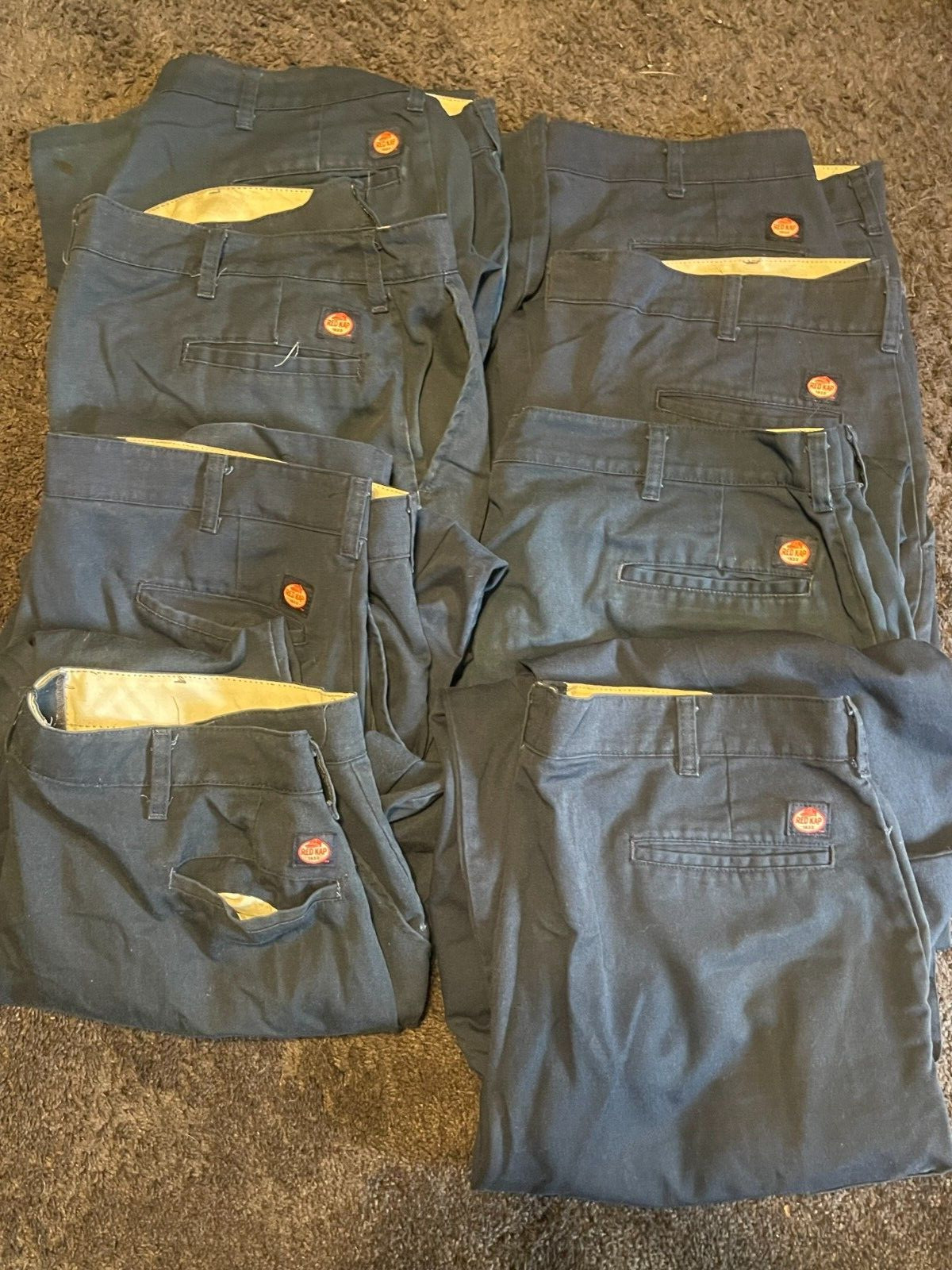 8 PAIRS Red Kap PT88NVO Mens 40X34 Navy Blue Industrial Mechanic Cargo Pant