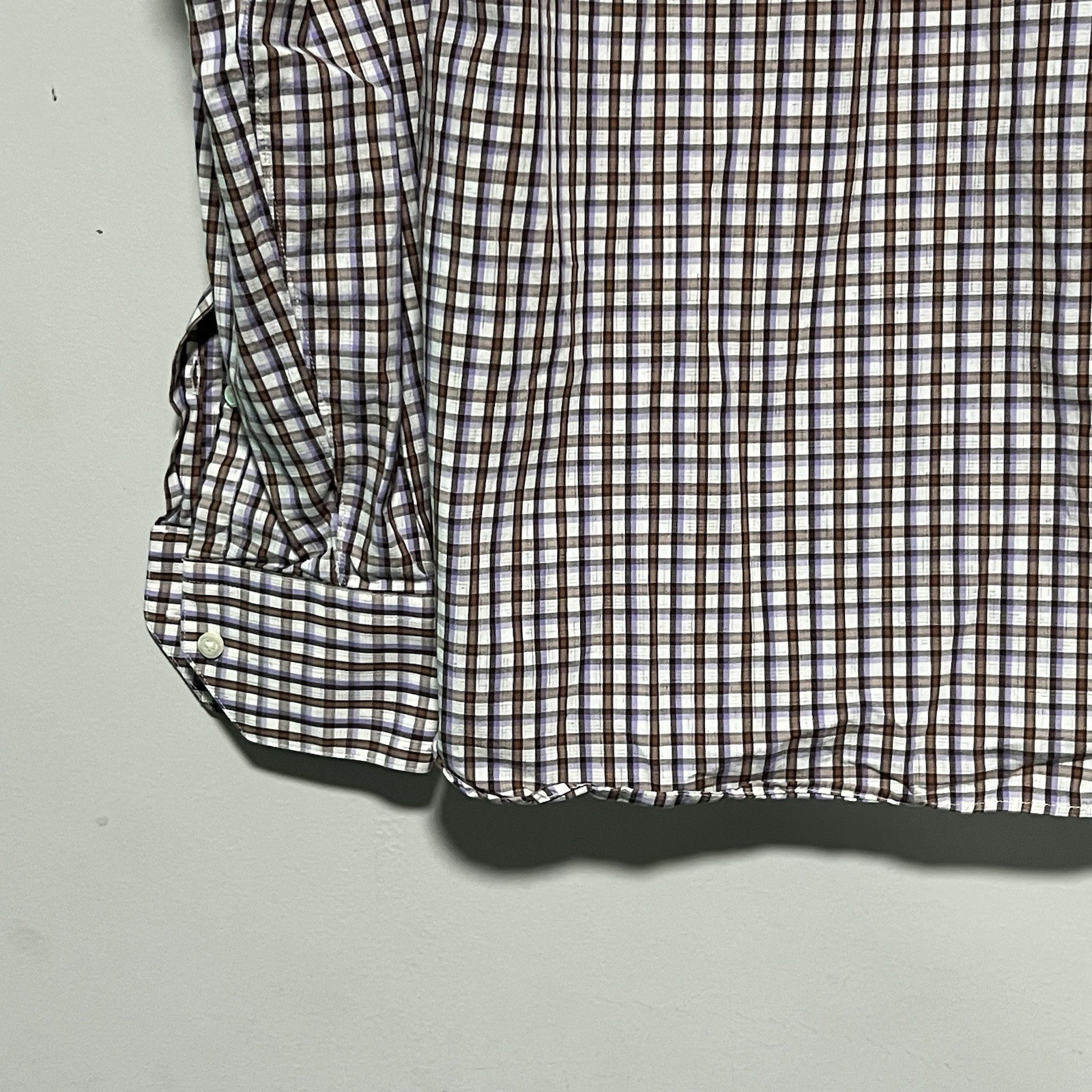 Corporate Image Men’s Size Large Plaid Button Front Long Sleeve Collared Shirt