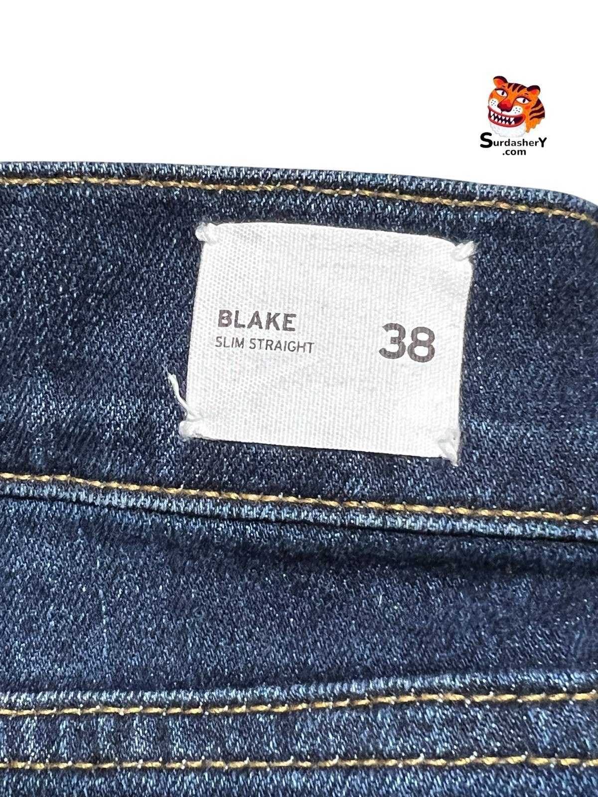 Hudson Blake Slim Straight Jeans Dark Wash Men’s Size 38×34