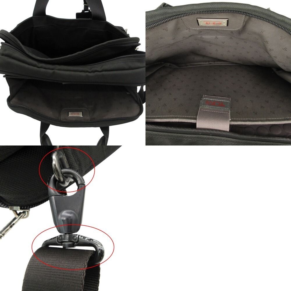 TUMI Alpha Essential 2 Way Briefcase Business Bag Black Nylon Men Auth