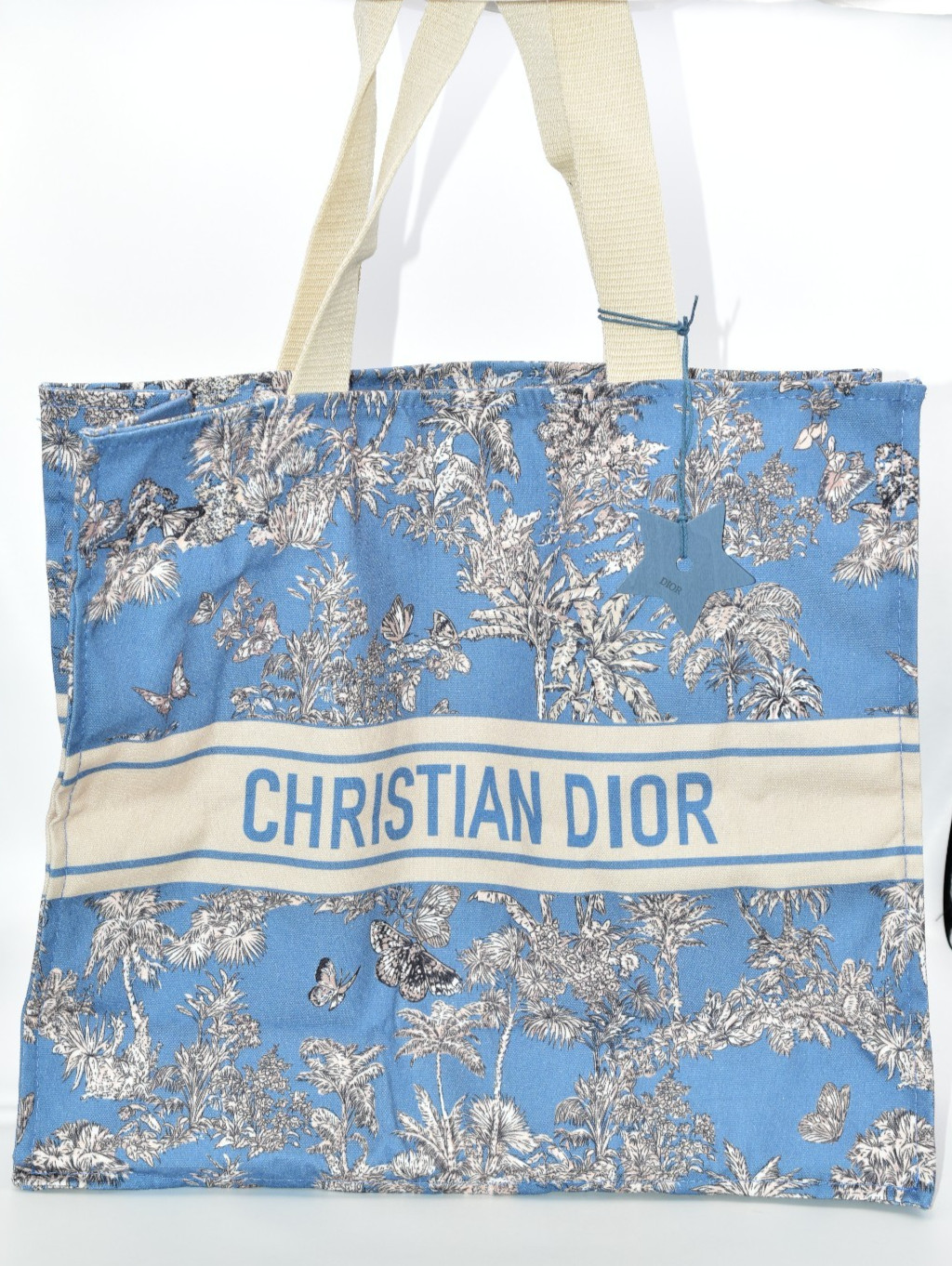 Dior Beauty Dioriviera Makeup Beach Tote Bag Large Blue Palm Tropical Travel GWP