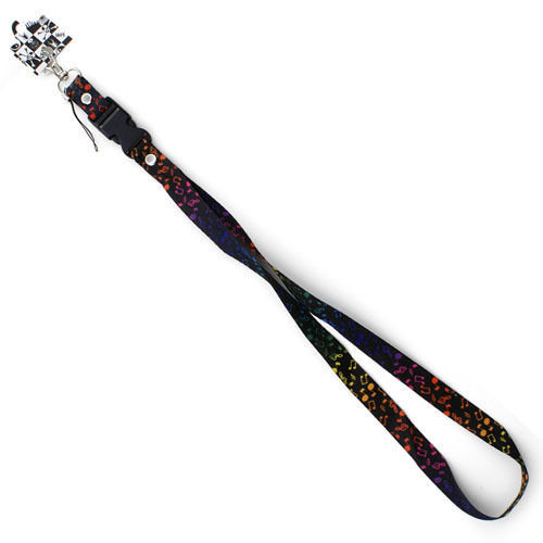 Multi Color Musical Notes on Black Lanyard 15″ Lanyard- Brand New with Tags!!!