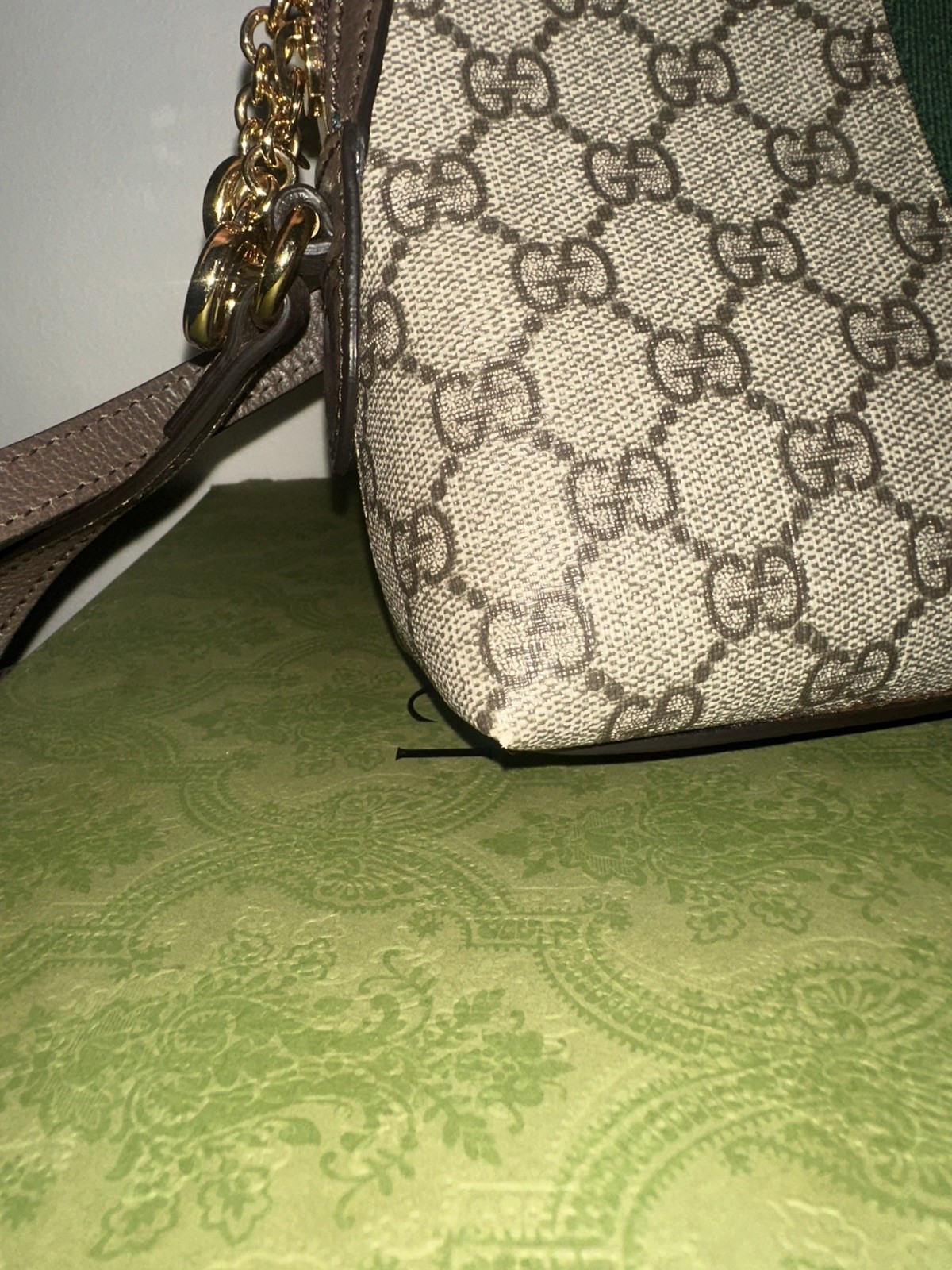 Gucci GG Supreme Monogram Web Ophidia Dome Crossbody Shoulder Bag Handbag Purse