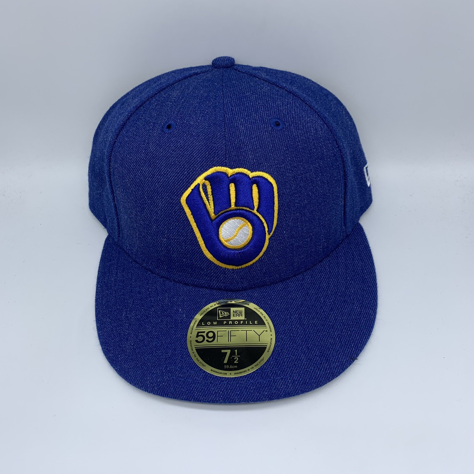 Milwaukee Brewers Heather Low Profile 7 1/2 59Fifty New Era Hat Fitted Cap