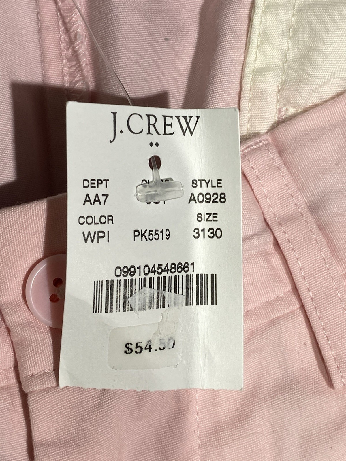 J.CREW The Sutton Pants Men’s 31X30 Pink Slim Fit Summerweight Chino Cotton NWT