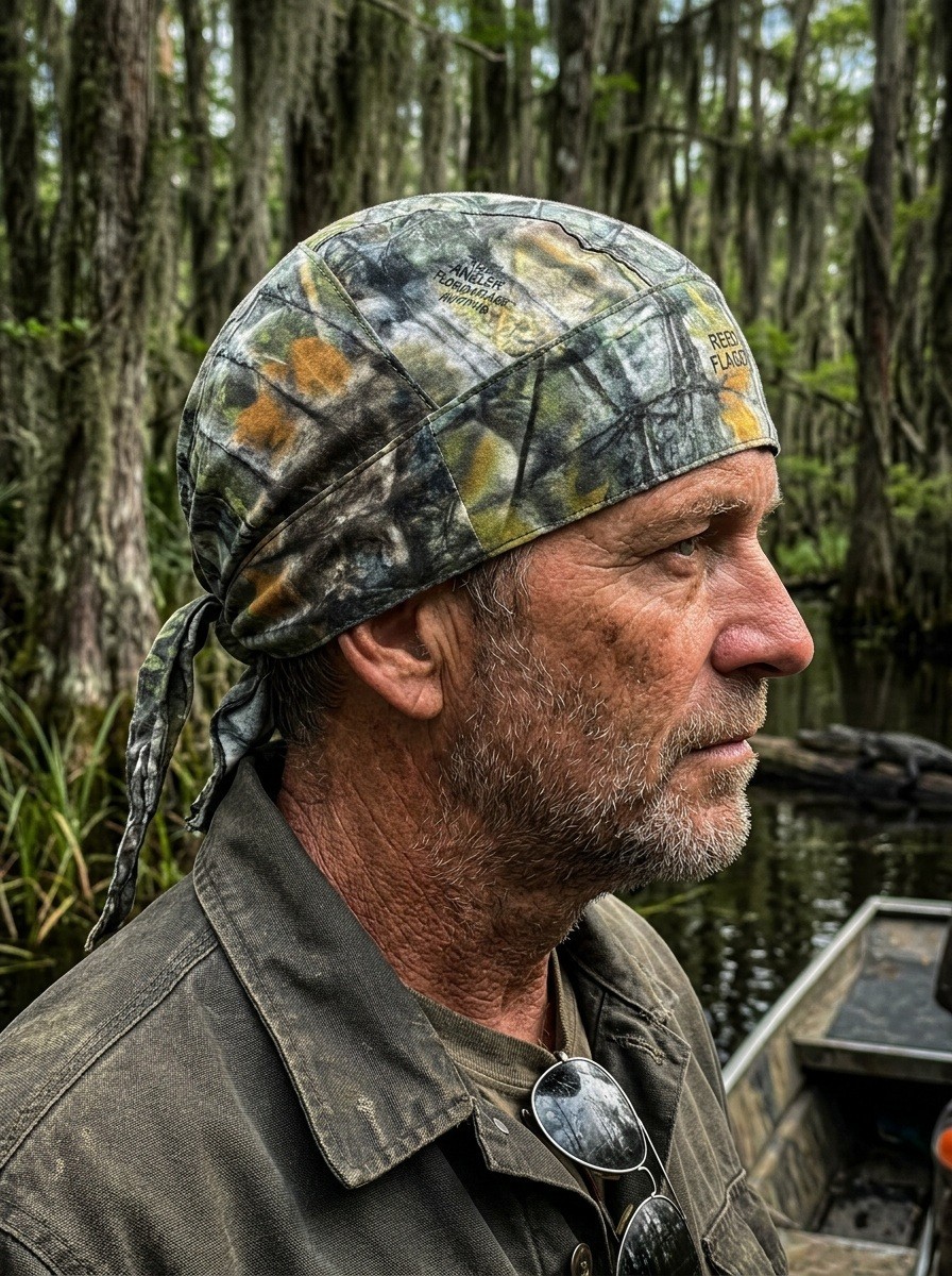 Reel Angler Green Camo Camouflage Doo Rag Durag Skull Cap Sweatband Capsmith
