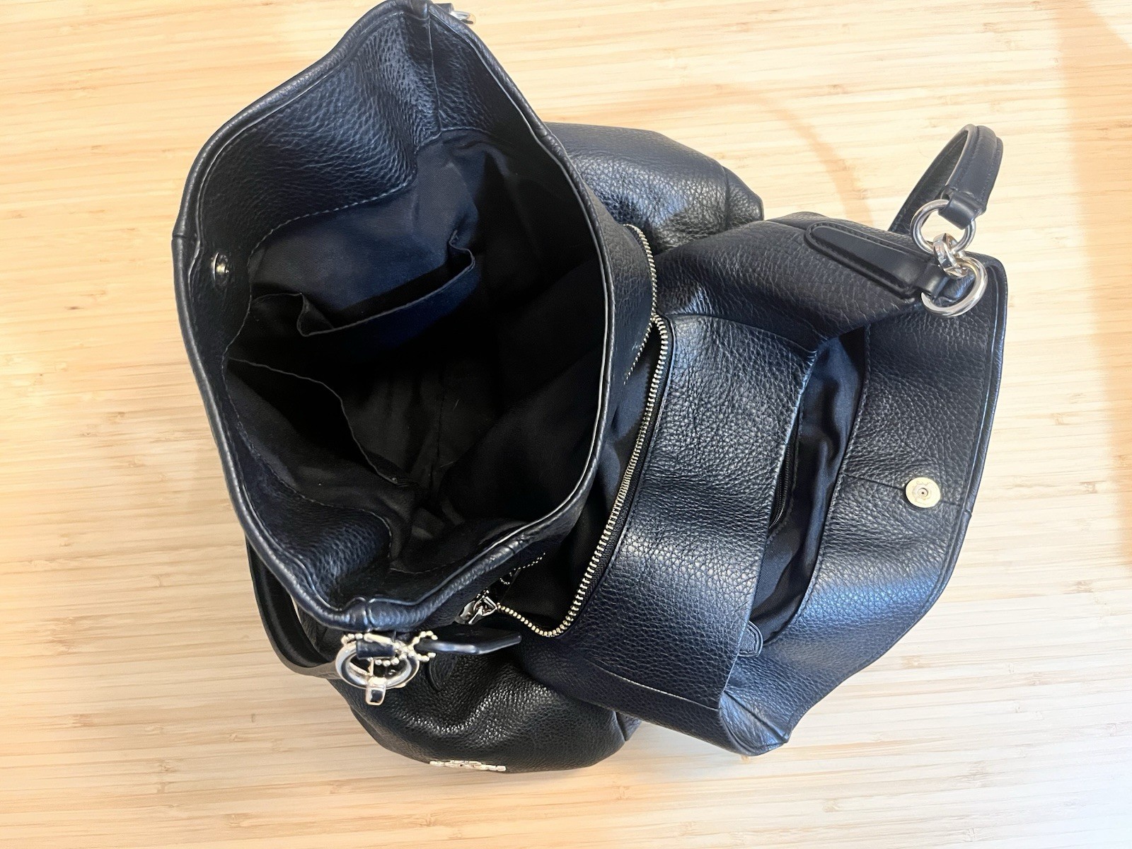 Coach Madison Phoebe Black Pebbled Leather 3 Compartments Shoulder Bag