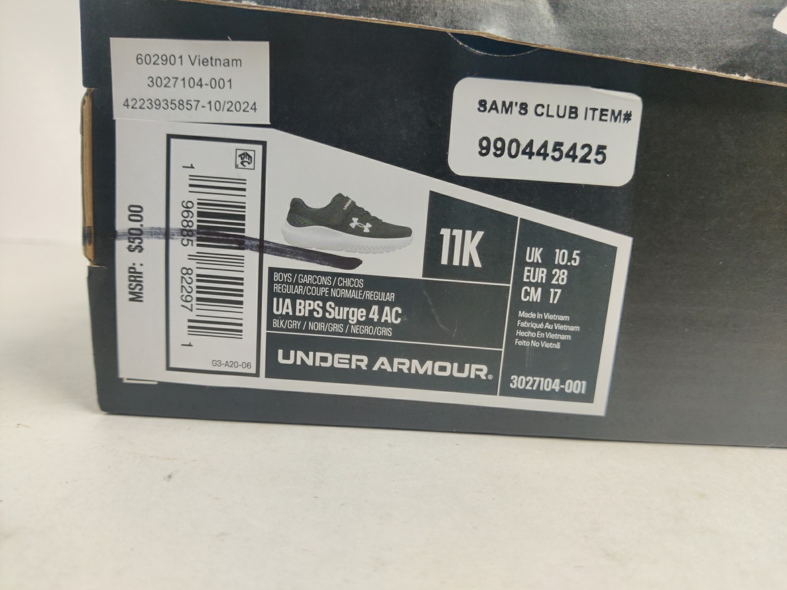 Under Armour 11K BPS Surge 4 Alternate AC Close Lightweight Running Shoes BLACK