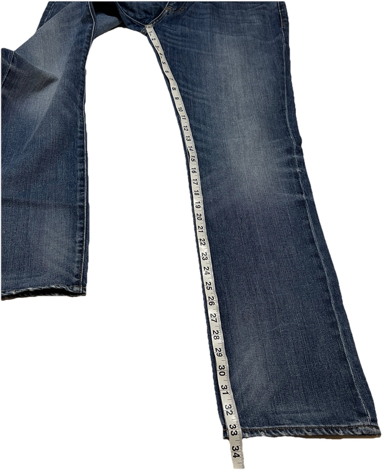 J Crew Mens Size 36×33.5 Distressed Urban Slim Straight Denim Cotton Blue Jeans