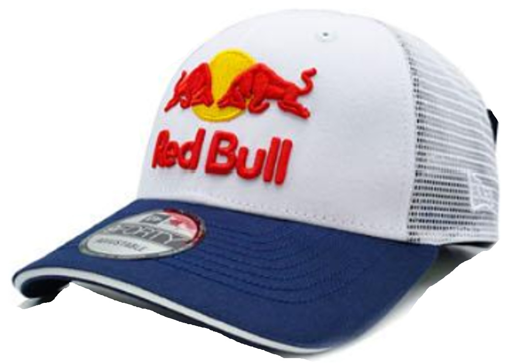 White and Navy Trucker Cap w/White Mesh. 3 Logos. BMX. MotoGP. Motocross. NWT.
