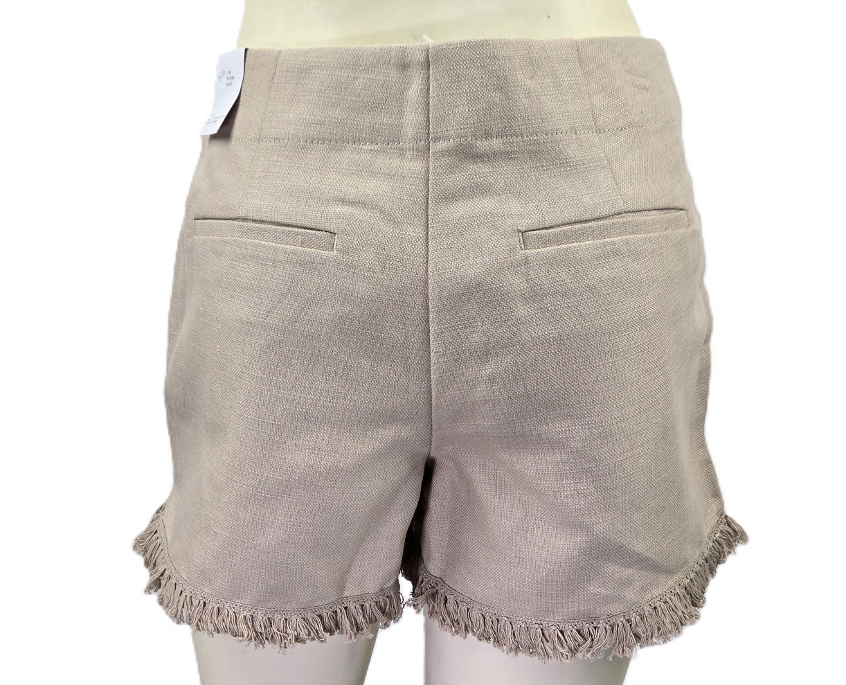 NWT Ann Taylor LOFT Tan/Khaki Linen blend fringe “The Riviera” women’s Shorts