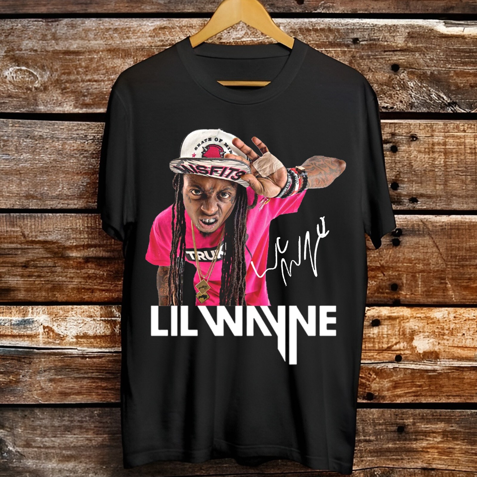 Lil Wayne Signature Black Cotton S-5XL T-Shirt Gift For Fans BL22