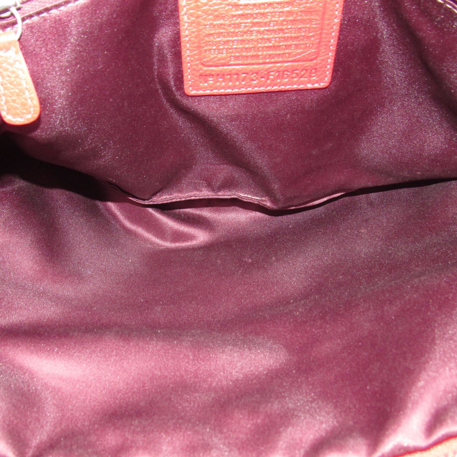 Coach Red Pebbled Leather Satchel Handbag