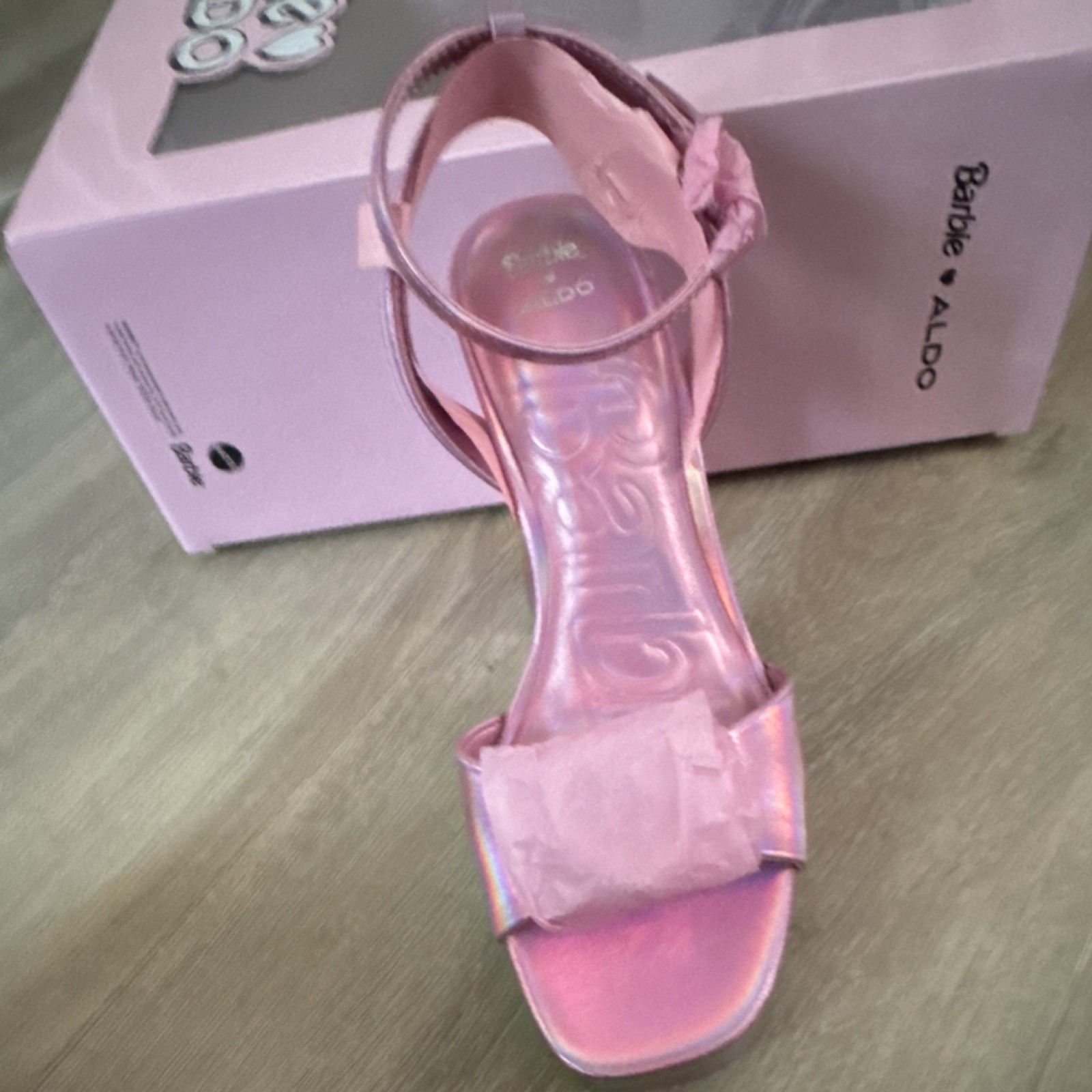 ALDO Barbie Pink Platform Open Toe Block Heel Buckle Strap Sandals 7 NIB
