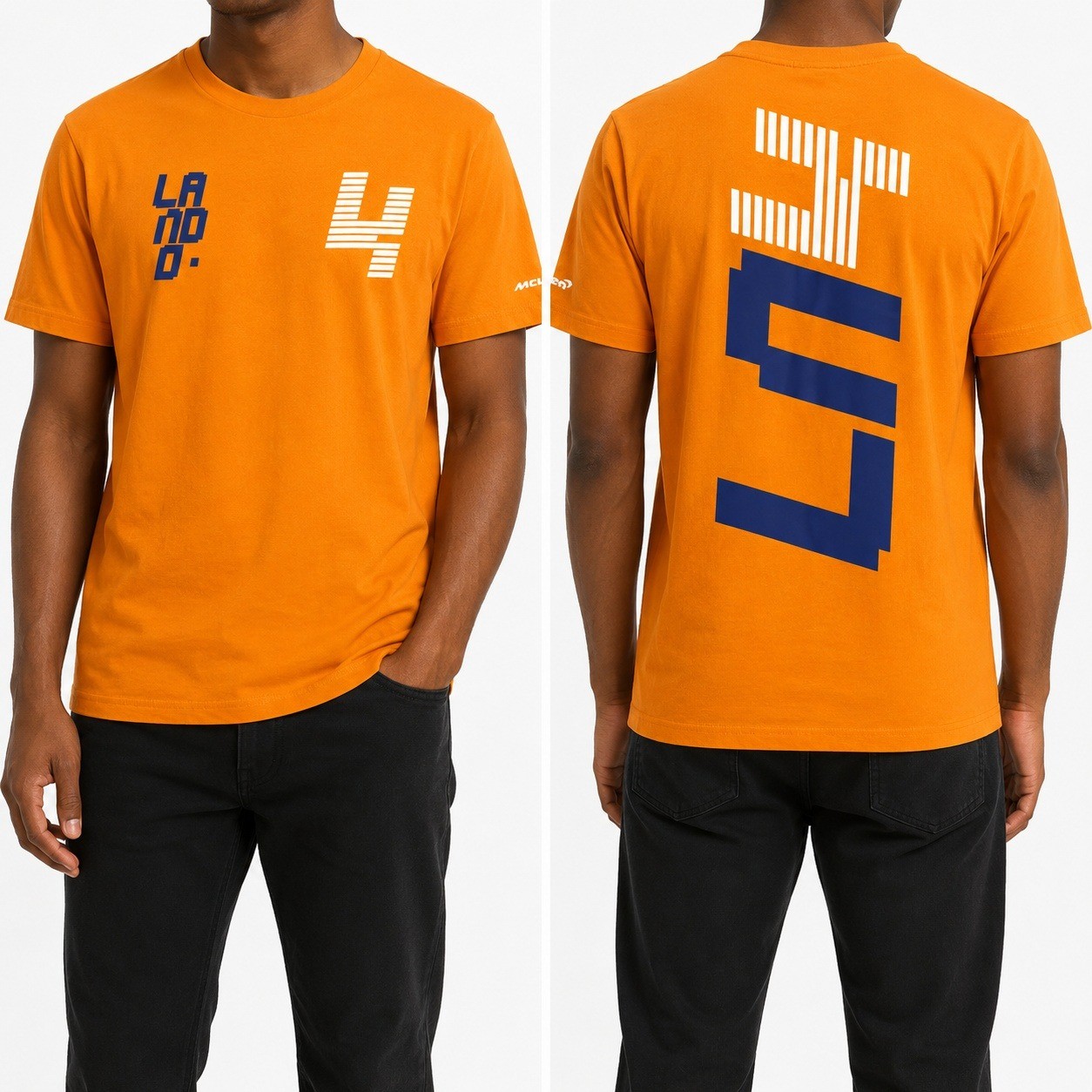 McLaren Lando Norris LN4 Graphic T-Shirt Mens Medium Orange F1 Racing Tee
