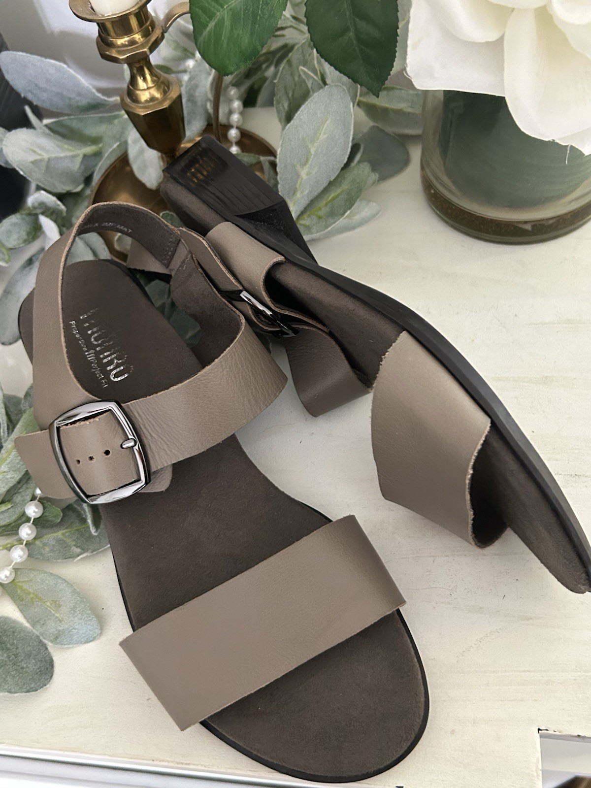 Munro Cleo Womens Metallic Leather Heel Slingback Sandals US 9 Wide