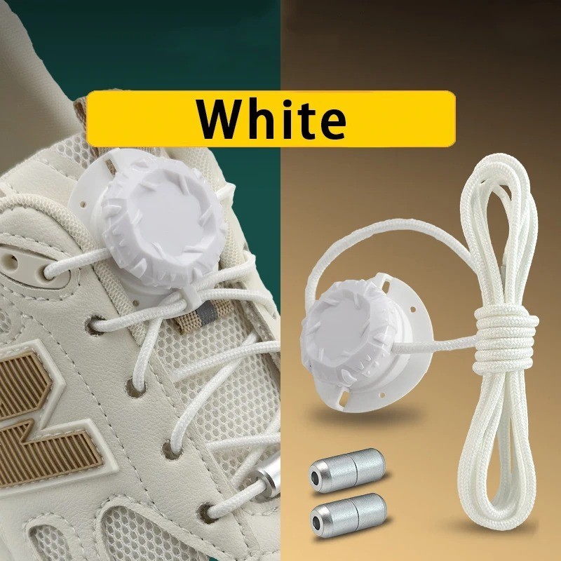 Swivel Buckle Laces Automatic No Tie Shoelaces Sneakers Kids Adult 1Pair Genuine