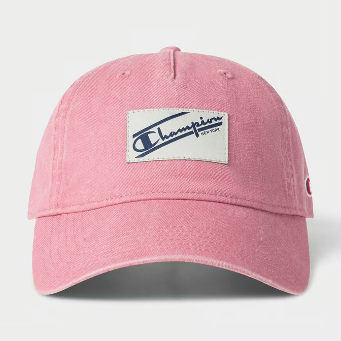 NEW Champion Cap – Adult Pigment-Washed Twill Baseball Hat – Cosmic Pink