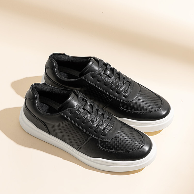 Mens Fashion Sneakers Pu Leather Black Casual Shoes Walking Shoes Size 8-13