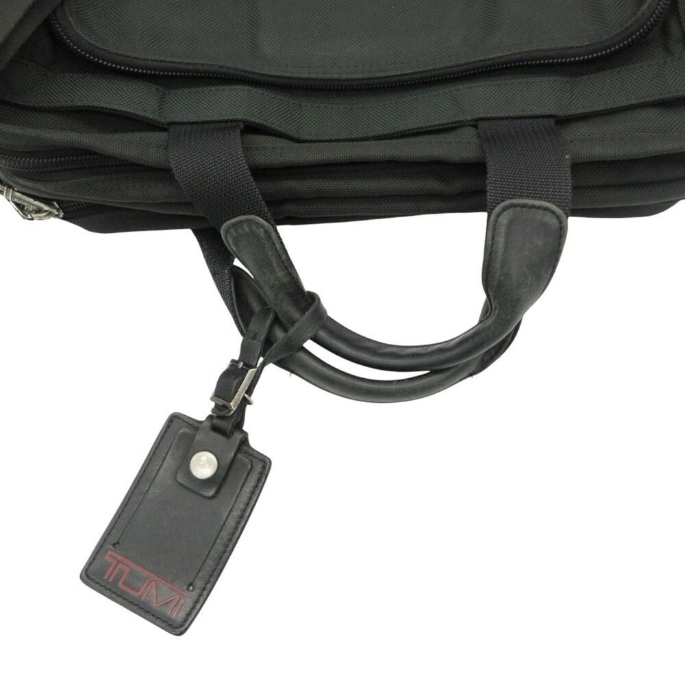 TUMI Alpha Essential 2 Way Briefcase Business Bag Black Nylon Men Auth