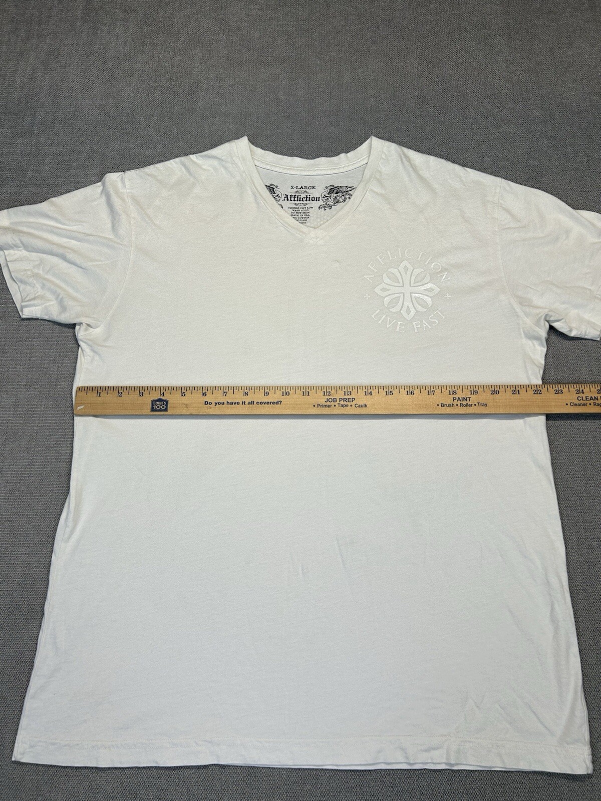 Affliction Shirt Mens Extra Large White Skull Angel Of Death Gothic Grunge