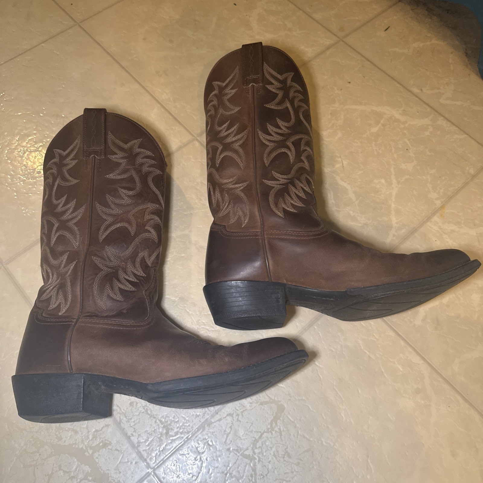 Ariat Heritage R Toe Western Cowboy Boots Men’s 9D Brown 10002204