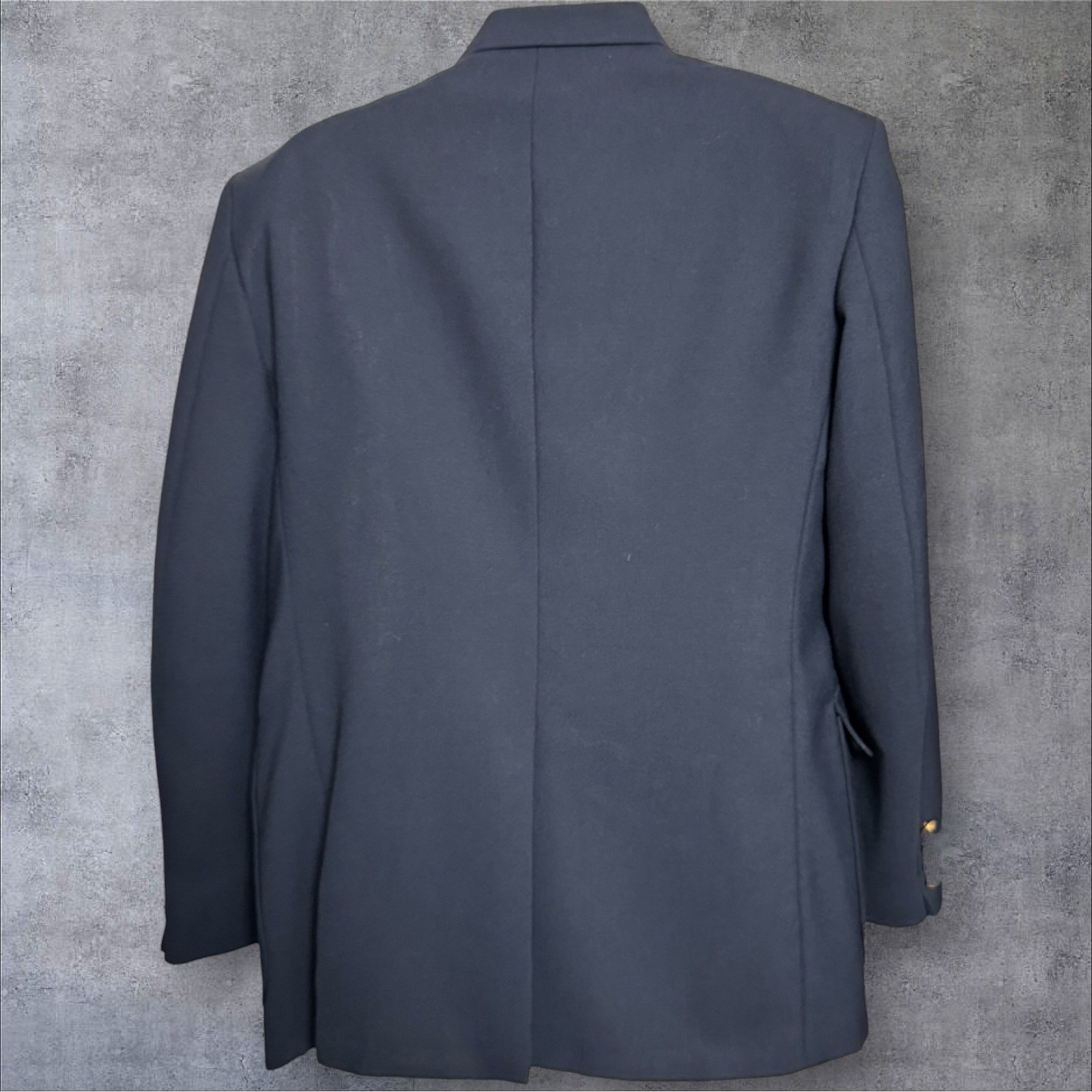 Arnold Palmer for KG Menswear Navy Blue Hopsack Blazer Gold Buttons 40S USA Made