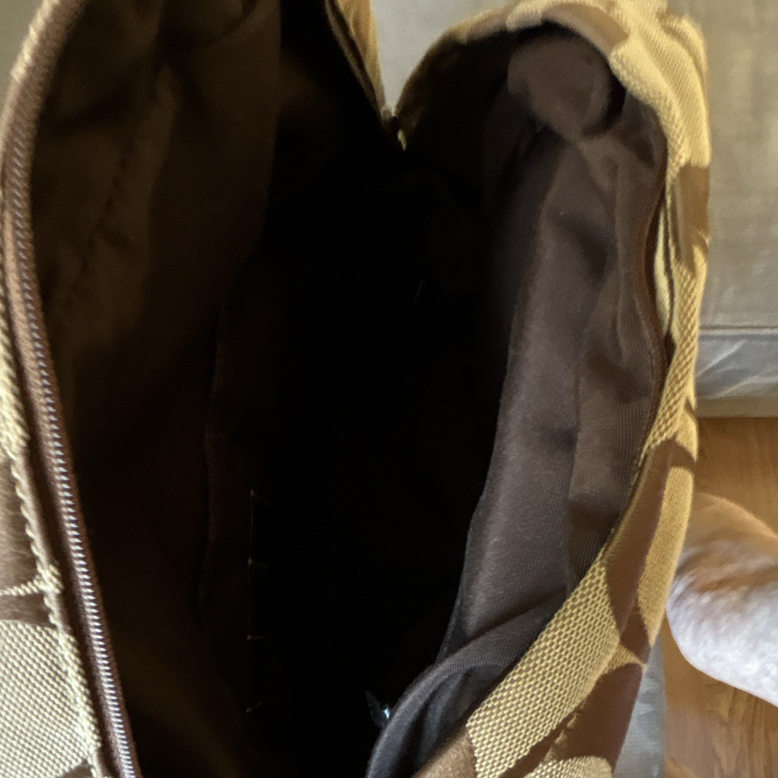 Coach Signature Logo Medium Zip Backpack w/ Front Pocket, Brown Beige