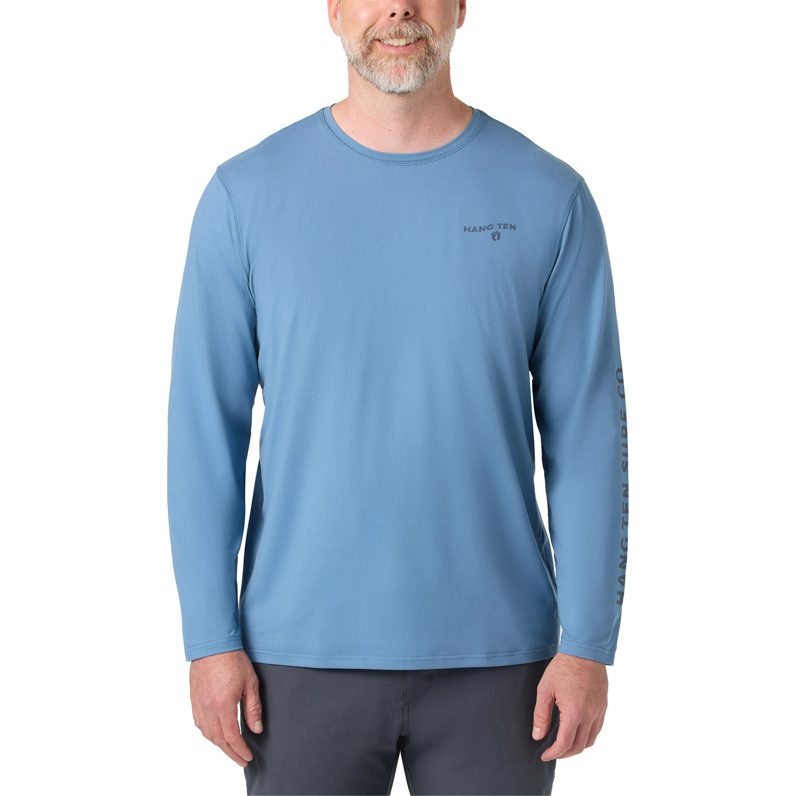 Hang Ten Men’s Long Sleeve Sun Tee Regular Fit Quick Dry UPF 50