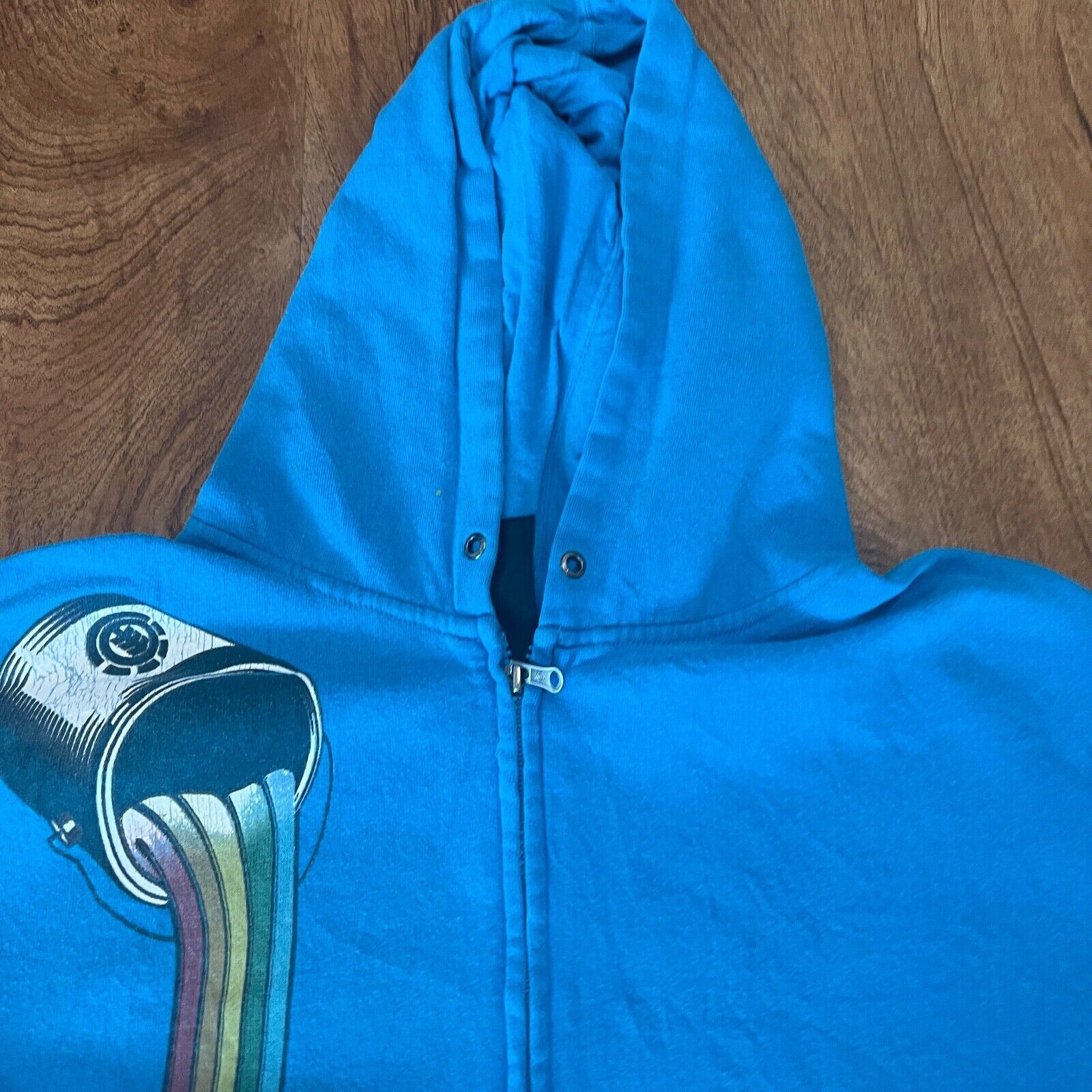 VTG Y2K Element Skateboarding Full Zip Hoodie Men Large L Paint Drip Big Logo Bl