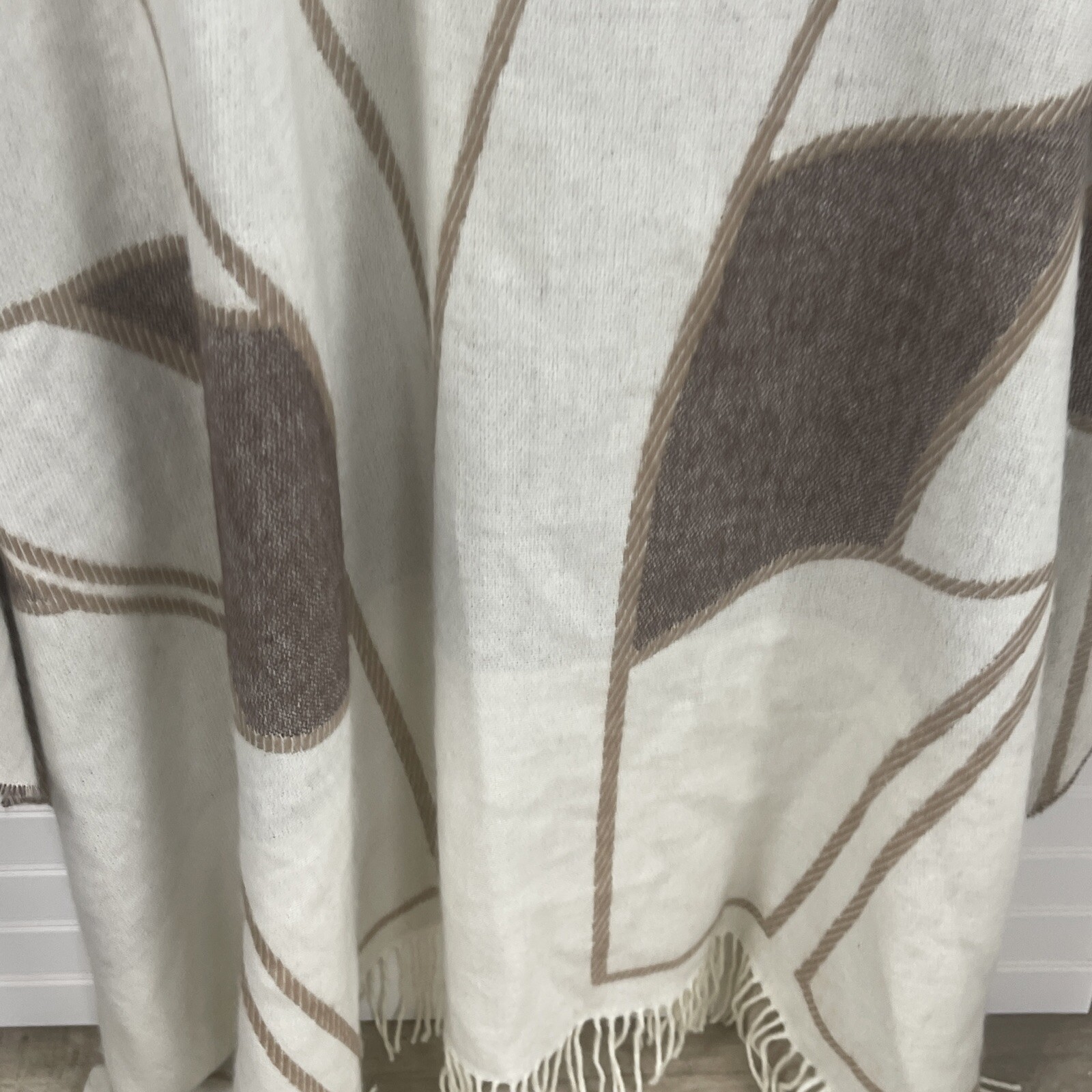 Anthony Original Multicolor Brown Ivory Plaid Open Shrug Sweater Shawl One Size