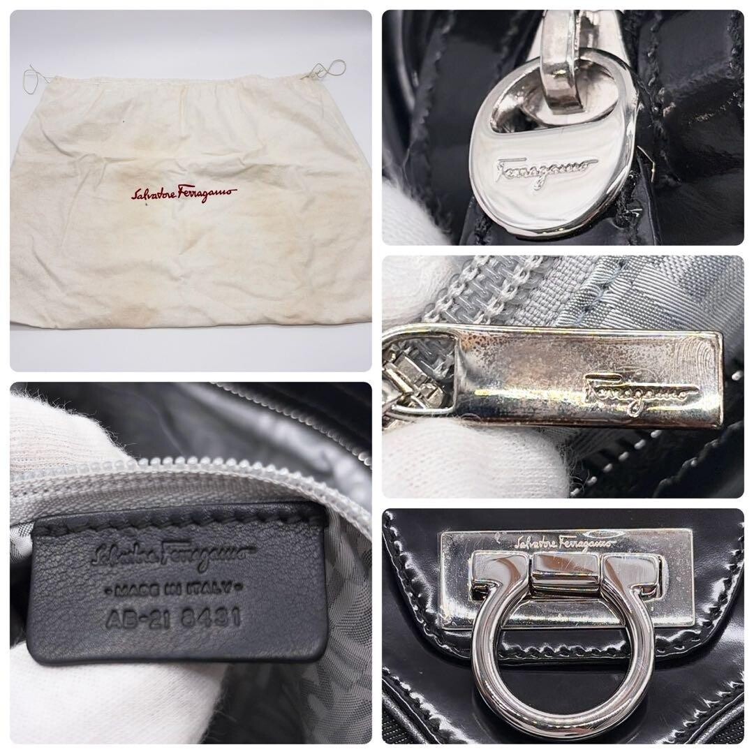 SALVATORE FERRAGAMO Shoulder Bag Marisa Denim Black Authentic From Japan