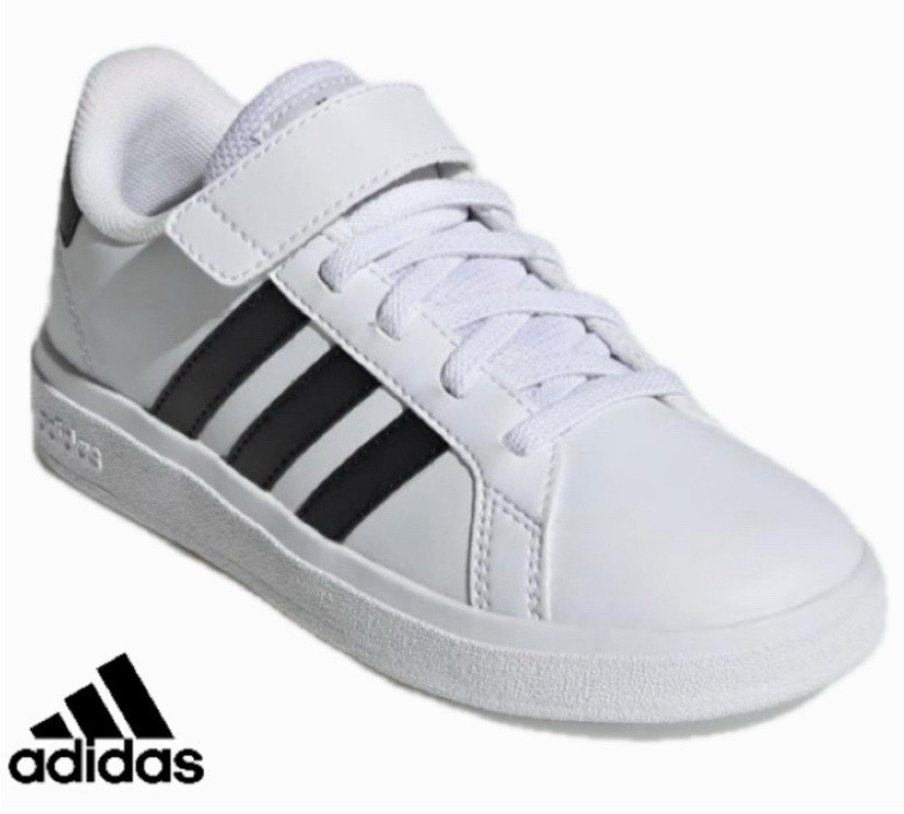 adidas Unisex-Child Grand Court 2.0 Elastic (Little Big Kid) Sneaker Brand New