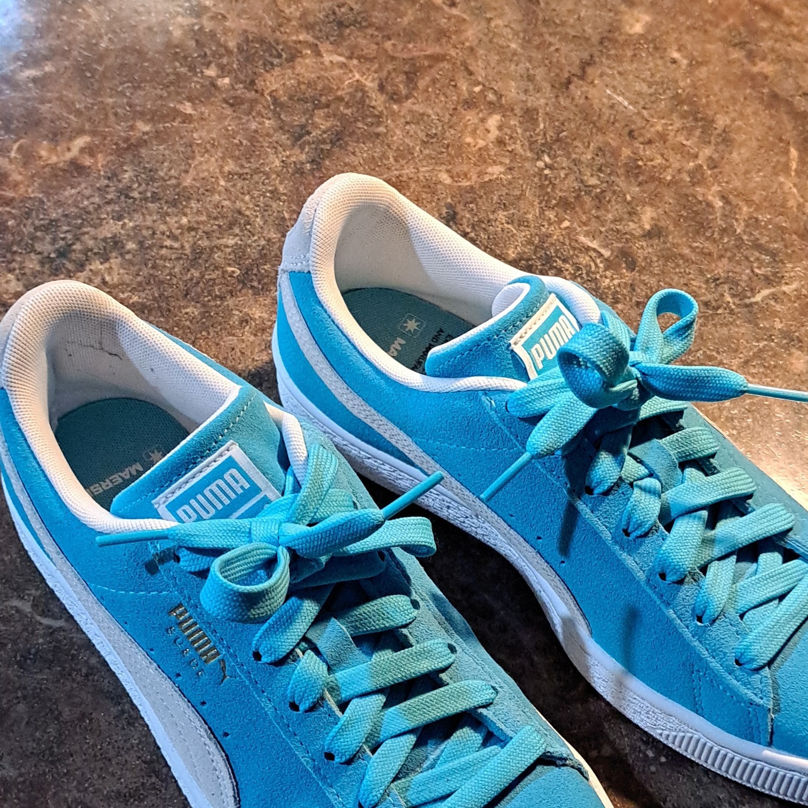 PUMA Blue White Suede Unisex Casual Sneakers US 7 UK 6 EU 39 388728-01