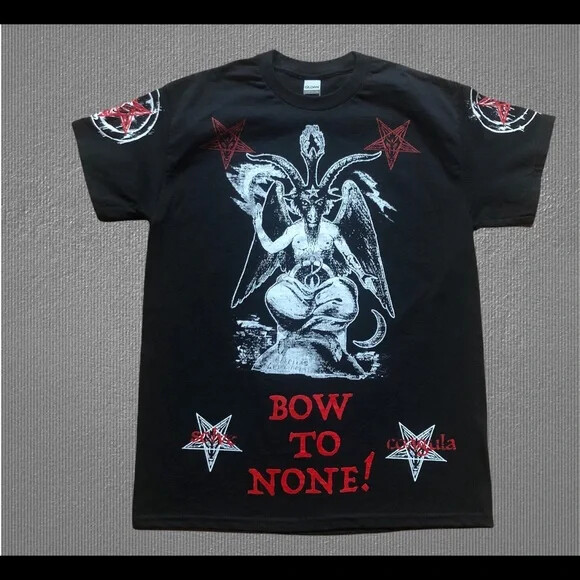 Baphomet Solve Et Coagula T Shirt S to 2XL Inverted Pentagram Sigil Bow to None