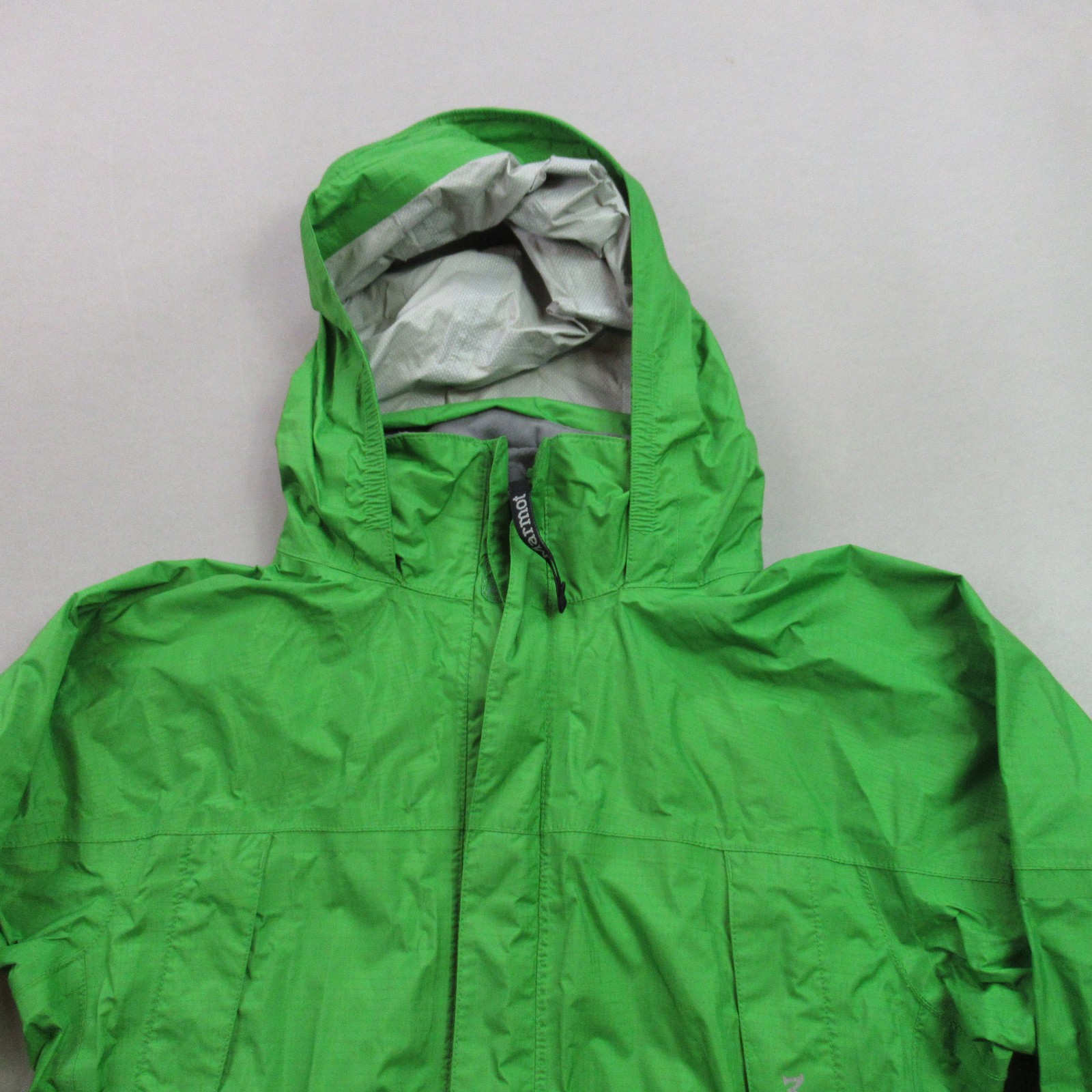 Marmot Men’s L/G Green Nylon Polyester Hooded Rain Jacket Windbreaker Shell Coat
