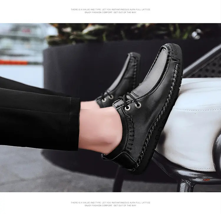 Men’s Vintage Round Toe Lace Up Loafers Formal Driving Causal Flat Heels Shoes
