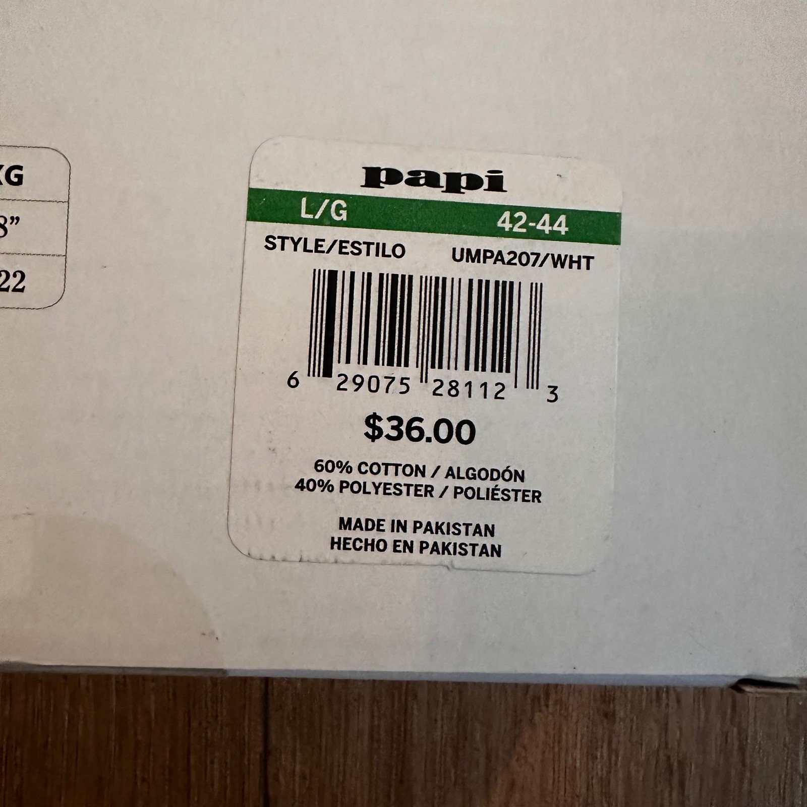 Papi Mens 3 Pack Cotton Stretch Ribbed Tank Tops White Large UMPA207/WHT NIB