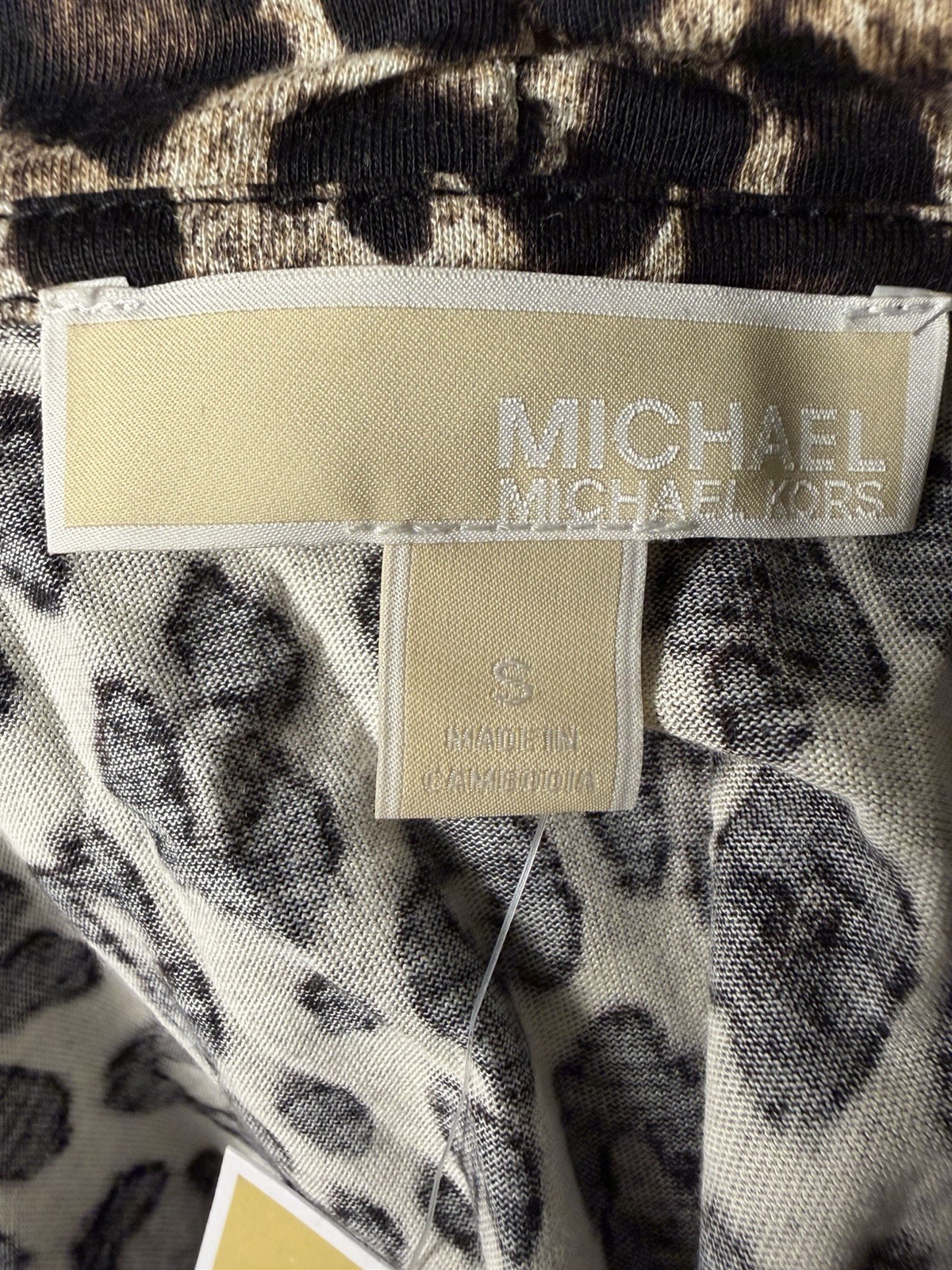 Michael Kors Leopard-Print Wrap Long Sleeve Top