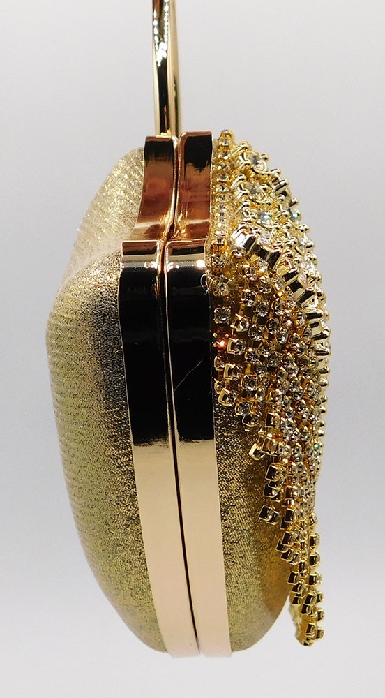 New Rhinestone Evening Handbag Handle Tassel Wedding Party Clutch Purse Gold5280