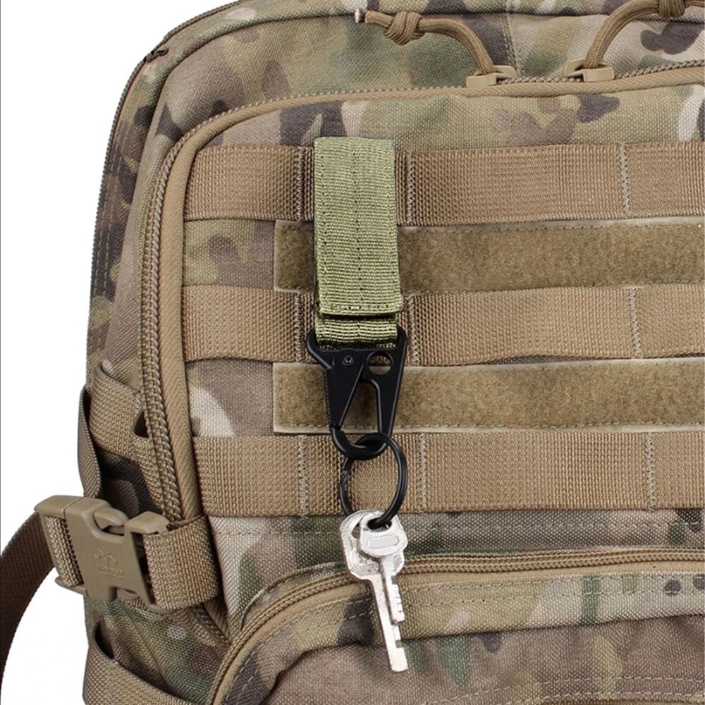 3 PCS Outdoor Webbing Buckle Hook Tactical Molle Key Ring Belt Holder Nylon Clip