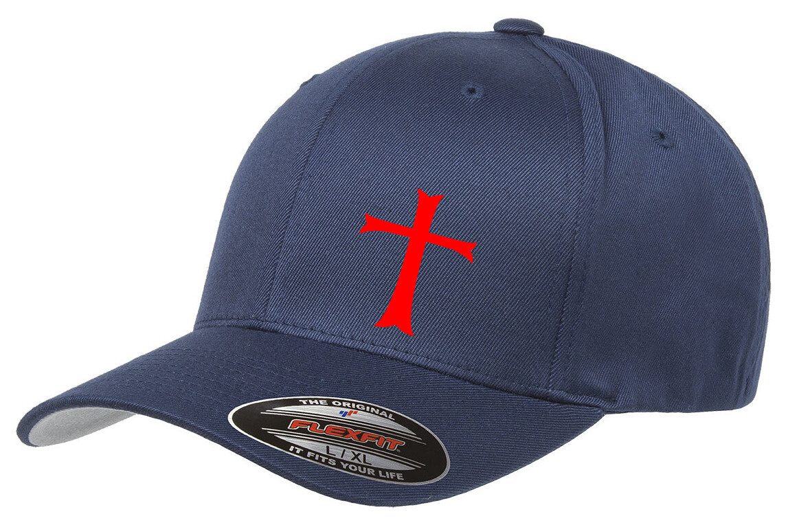 KNIGHTS TEMPLAR CROSS FLEXFIT 6277 HAT *FREE SHIPPING in BOX*