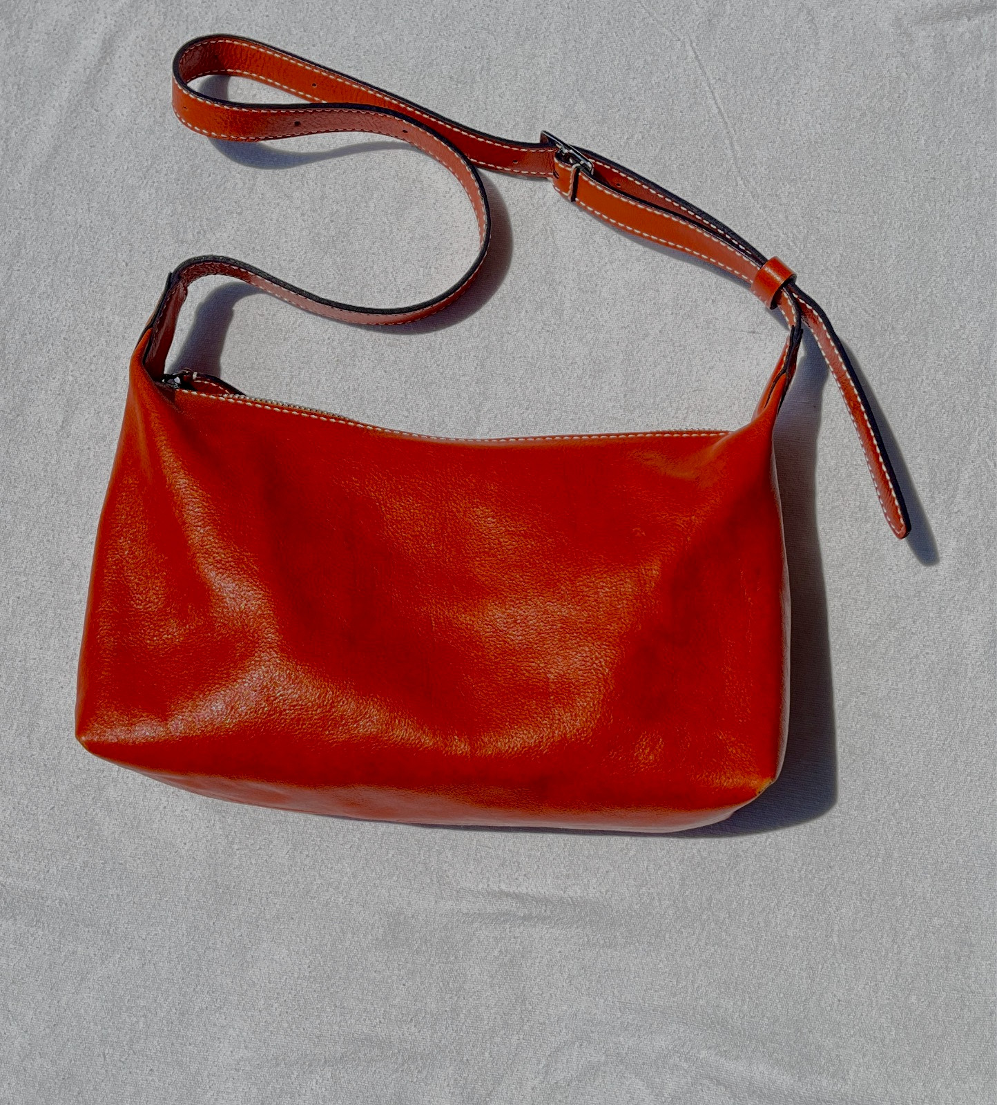 Handmade Artisan DSK Tobacco/Camel/Brown Leather Crescent Shoulder Bag