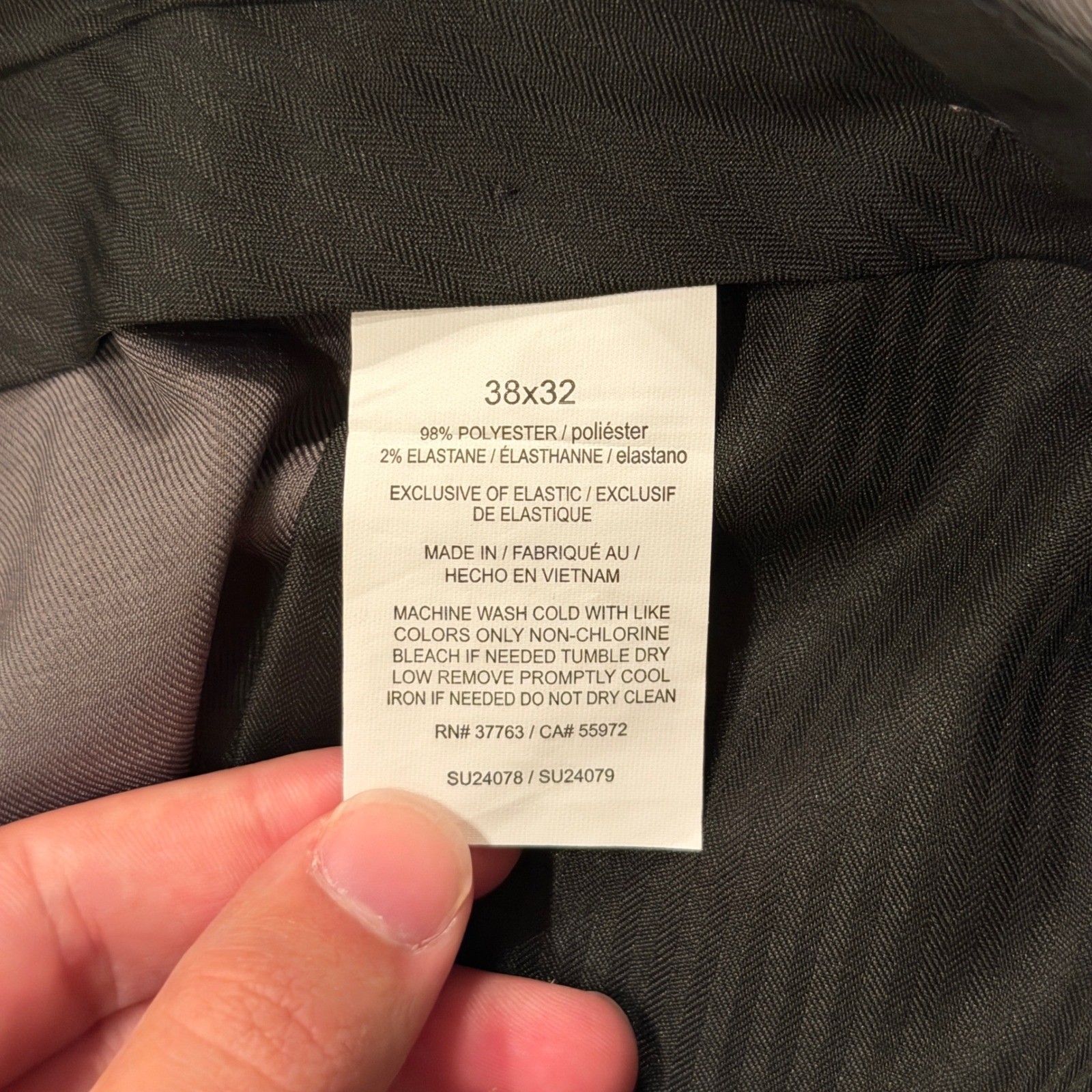 Savane Mens Stretch Crosshatch Dress Pants 38×32 Castlerock Grey Straight NWT