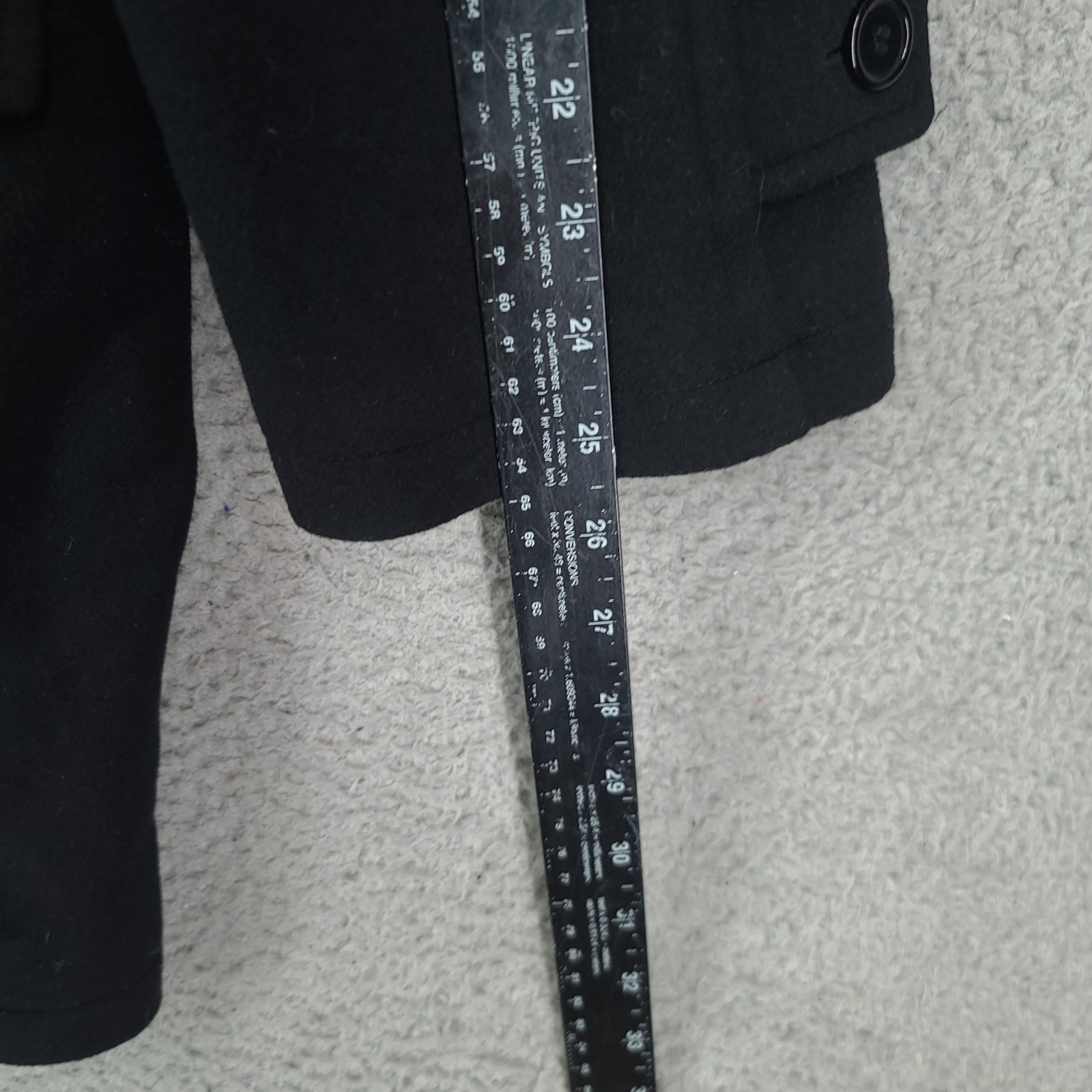 Valente Coat Mens 42 Long 75% Wool Cashmere Made In Italy Black Full Zip